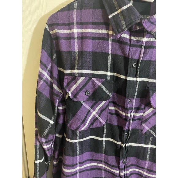 Nickelodeon Rugrats Crew On Back Purple Button Up Flannel Size Women’s L - Picture 4 of 16